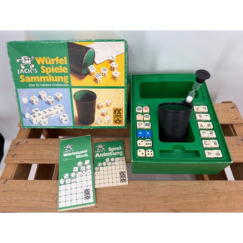 Vtg FX Schmid Jacks Wurfel Spiele Sammlung Dice Game West Germany 99186 Complete